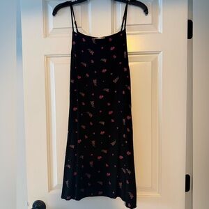 Vans Black Mini Dress with Pink Floral Pattern